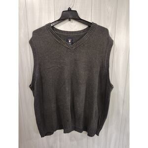 Men's Sweater Vest Size 2xl Gray Preppy Professor Teacher Office Casual